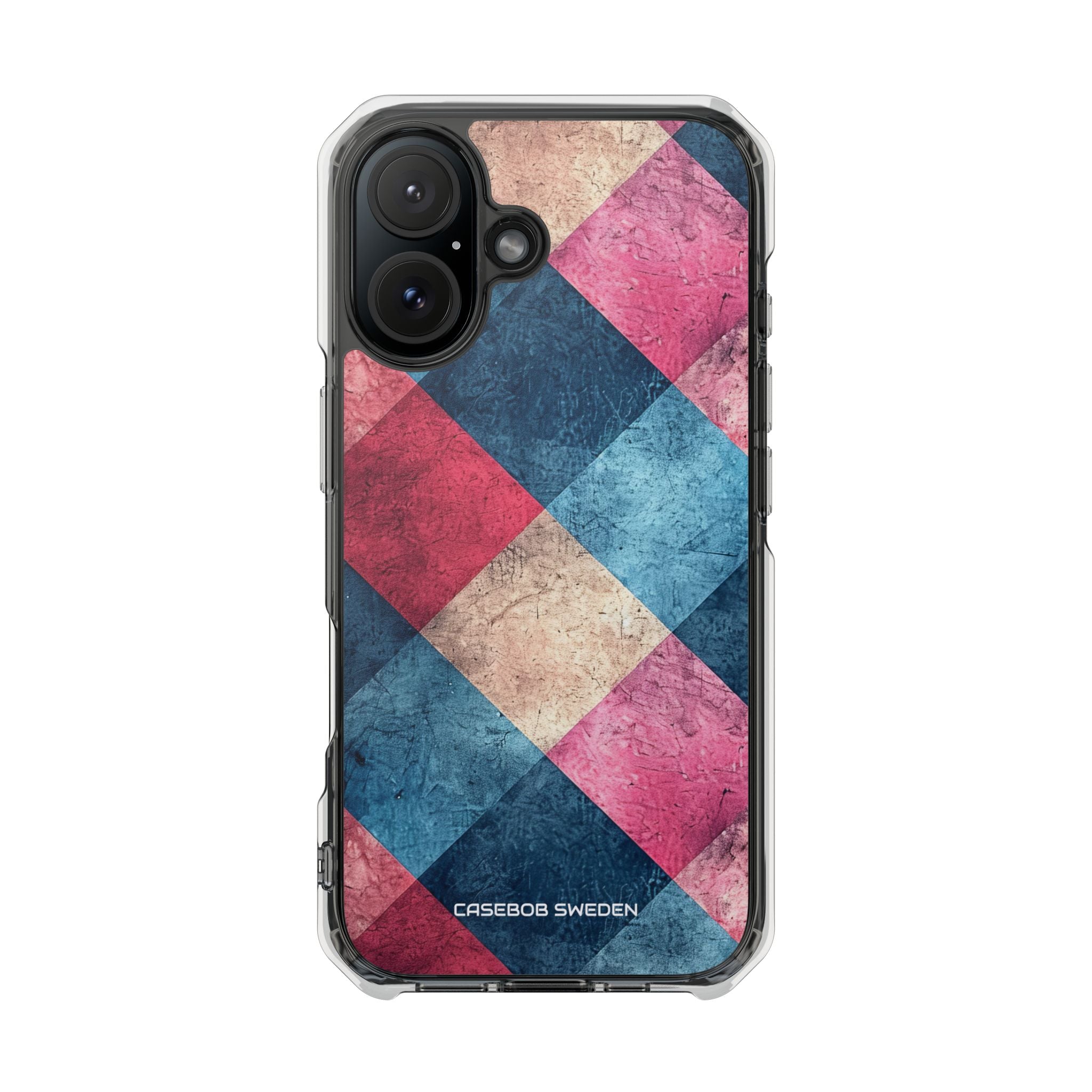 Bold Geometric Squares - Clear Impact iPhone 16 Phone Case