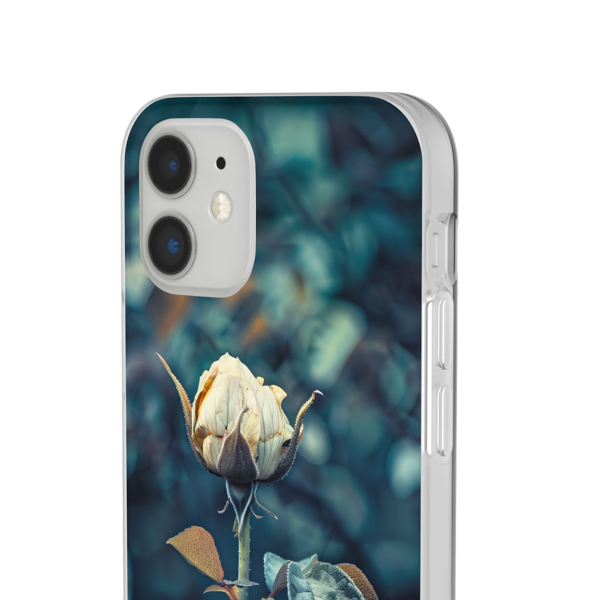 Teal Rosebud Serenade | Flexible Phone Case for iPhone