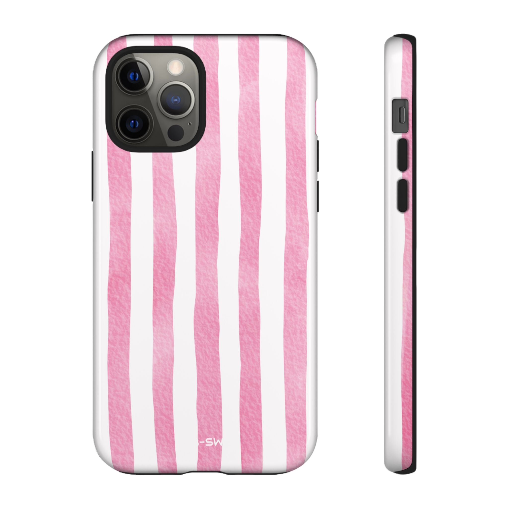 Pink Watercolor Stripes - iPhone Case