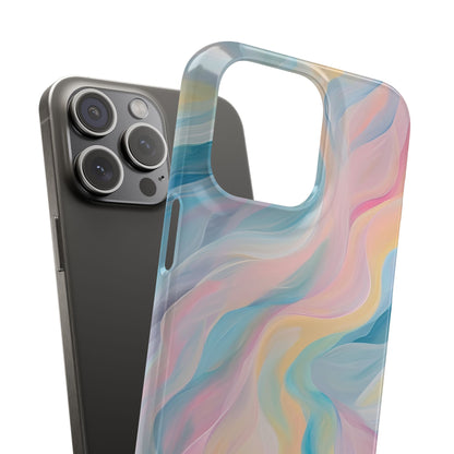 Dreamy Pastel Swirls - Slim iPhone 15 Phone Case