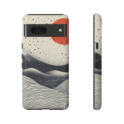 Red Sun Over Flowing Horizons Google Pixel 7 - Tough Phone Case