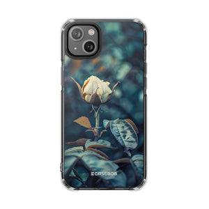 Teal Rosebud Serenade – Handyhülle für iPhone (Clear Impact – Magnetisch)