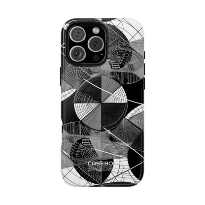 Monochrome Circle Maze iPhone 16 - Tough+