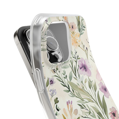 Soft Green Lavender Floral Pattern - Flexi iPhone 16 Phone Case