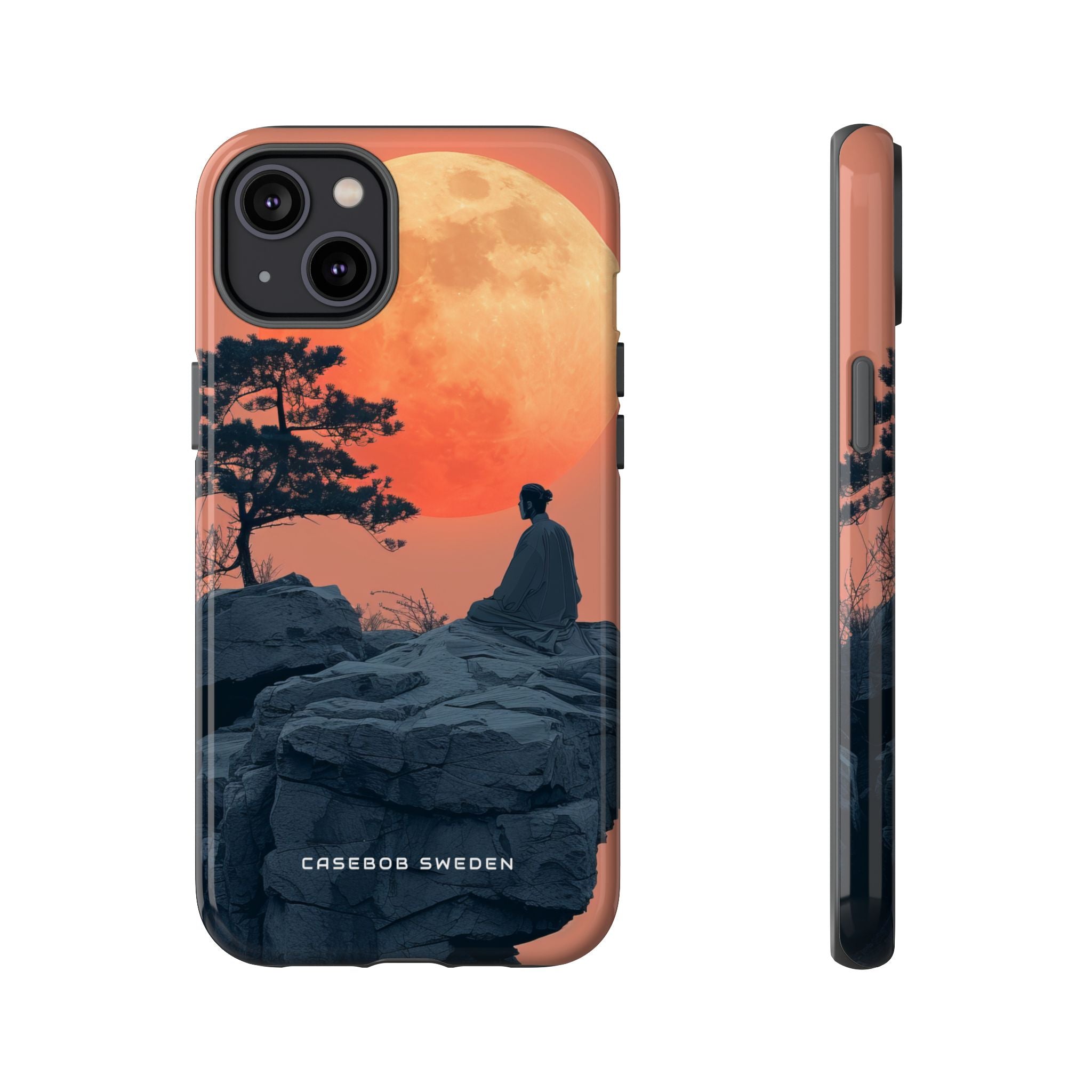 Zen Tranquility Under a Red Moon iPhone 14 - Tough Phone Case