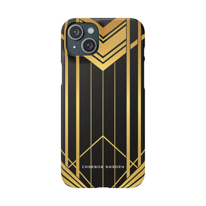 "Golden Art Deco Symmetry in Geometric Elegance" iPhone 15 - Slim Phone Case