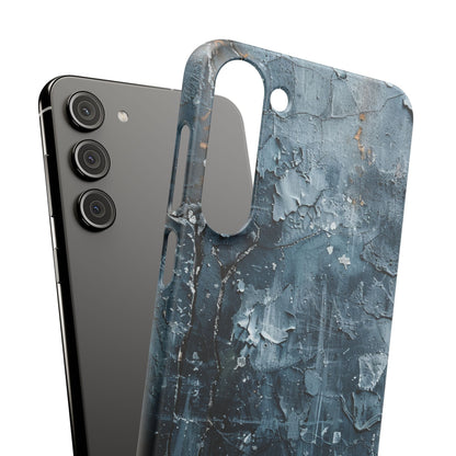 Weathered Blue Tapestry with Cracked Layers Samsung S23 - Slim Phone Case