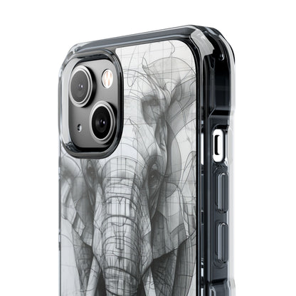 Elephant Line Geometry iPhone 14 - Clear Impact Phone Case