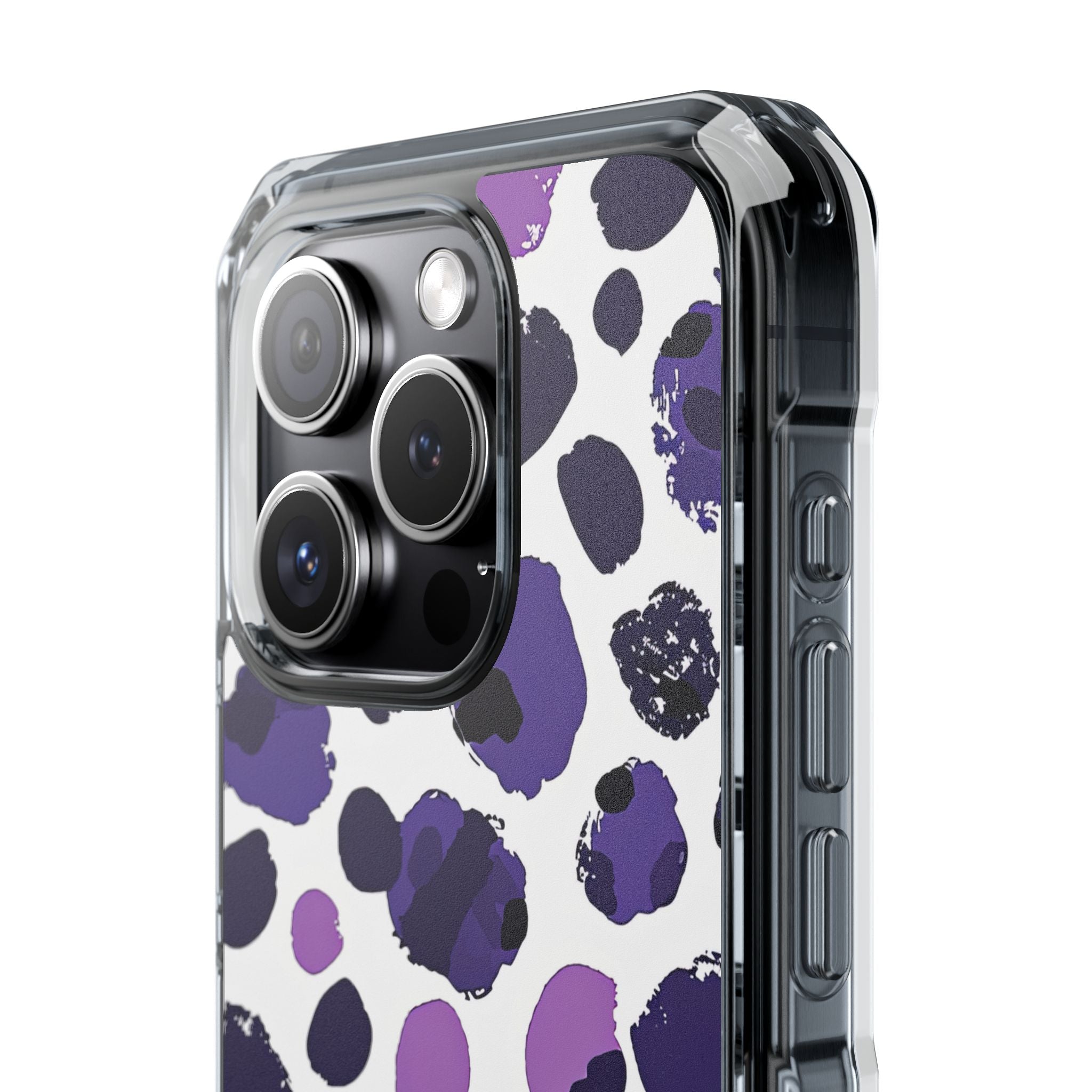 Purple Inkblots iPhone 15 - Clear Impact Phone Case