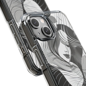 Fluid Noir Rhythm - Phone Case for iPhone (Clear Impact - Magnetic)