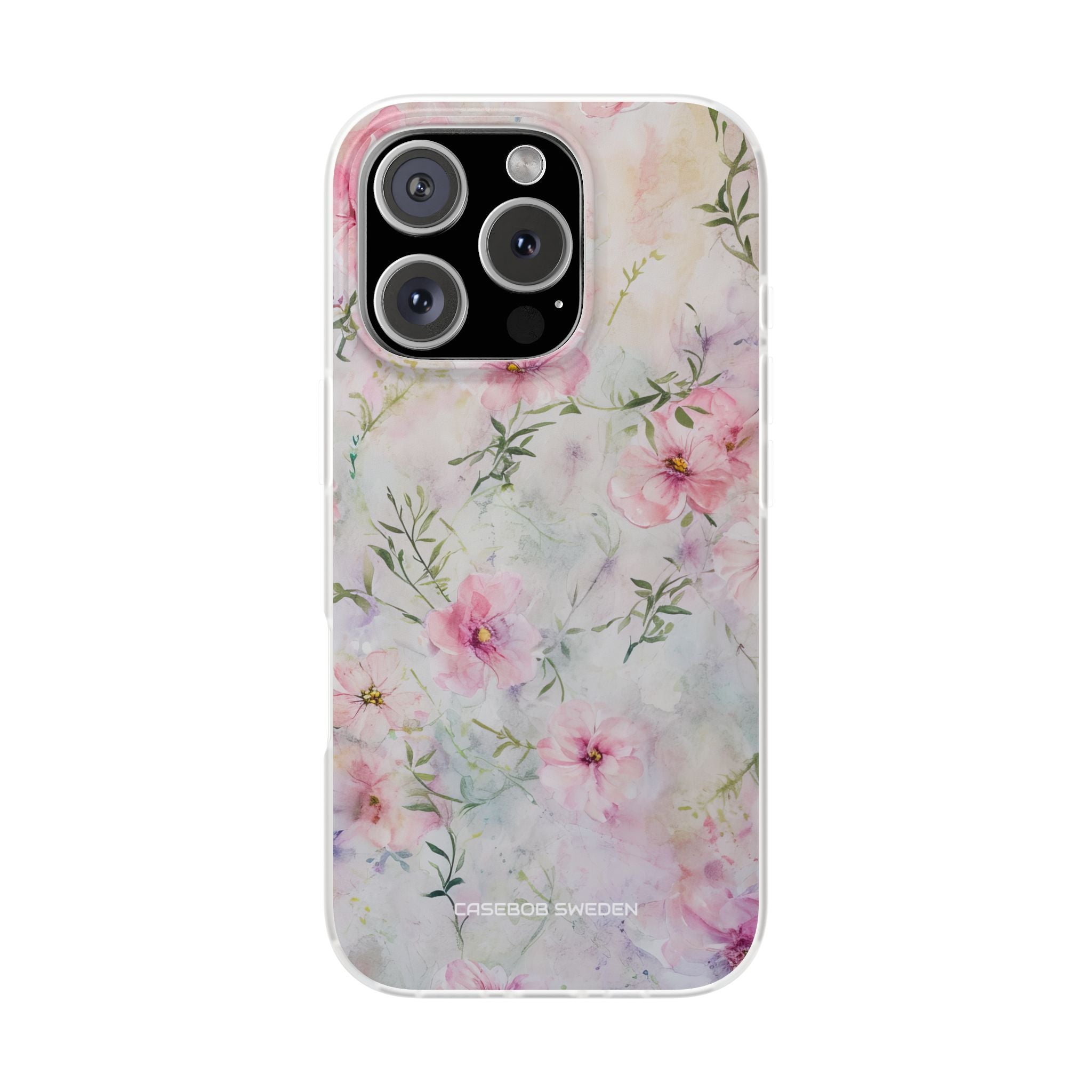 Pink Floral Watercolor Decor - Flexi iPhone 16 Phone Case