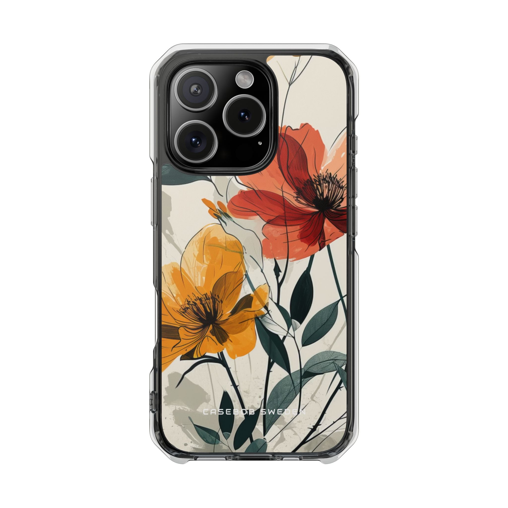 Elegant Floral Harmony iPhone 16 - Transparente Schutzhülle