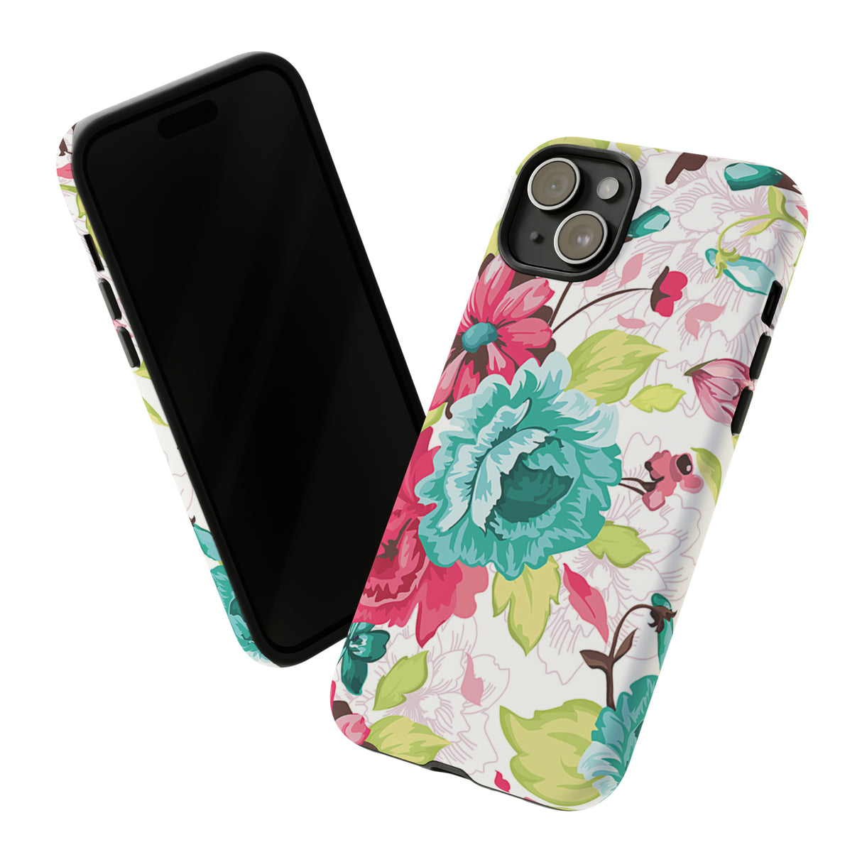 Vintage Flowers Pattern iPhone case (Protective) - Protective Phone Case