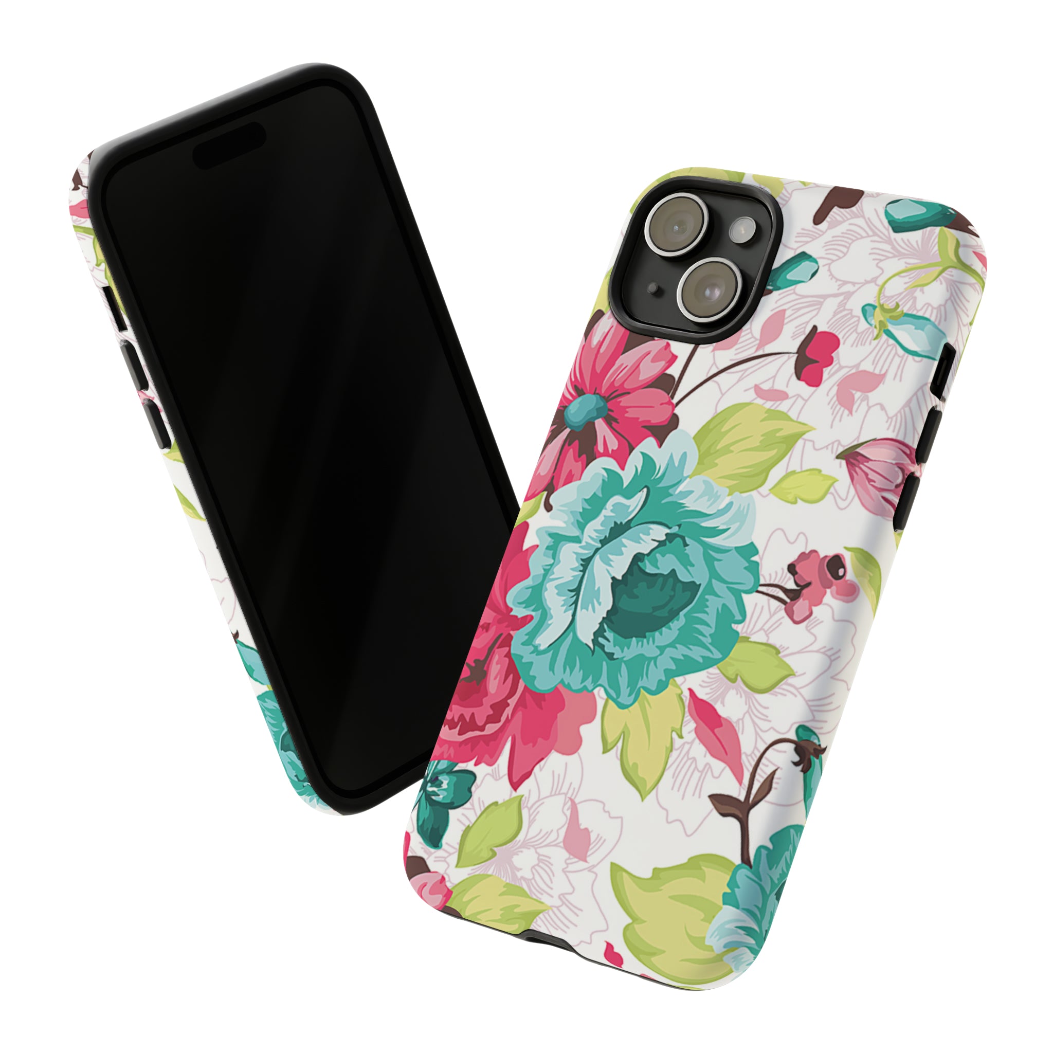 Vintage Flowers Pattern iPhone case - Protective Phone Case