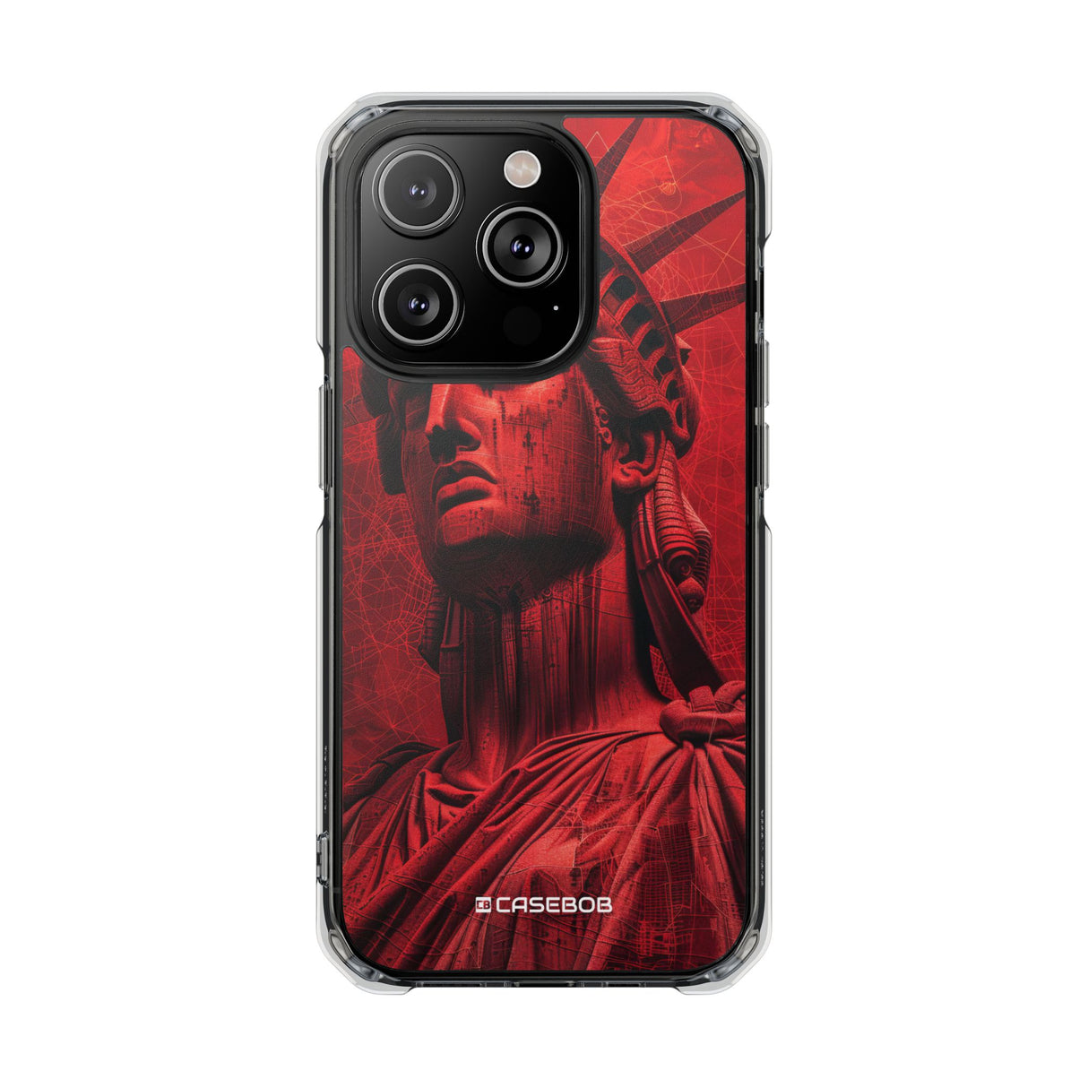 Red Liberty Revolution – Handyhülle für iPhone (Clear Impact – Magnetisch)