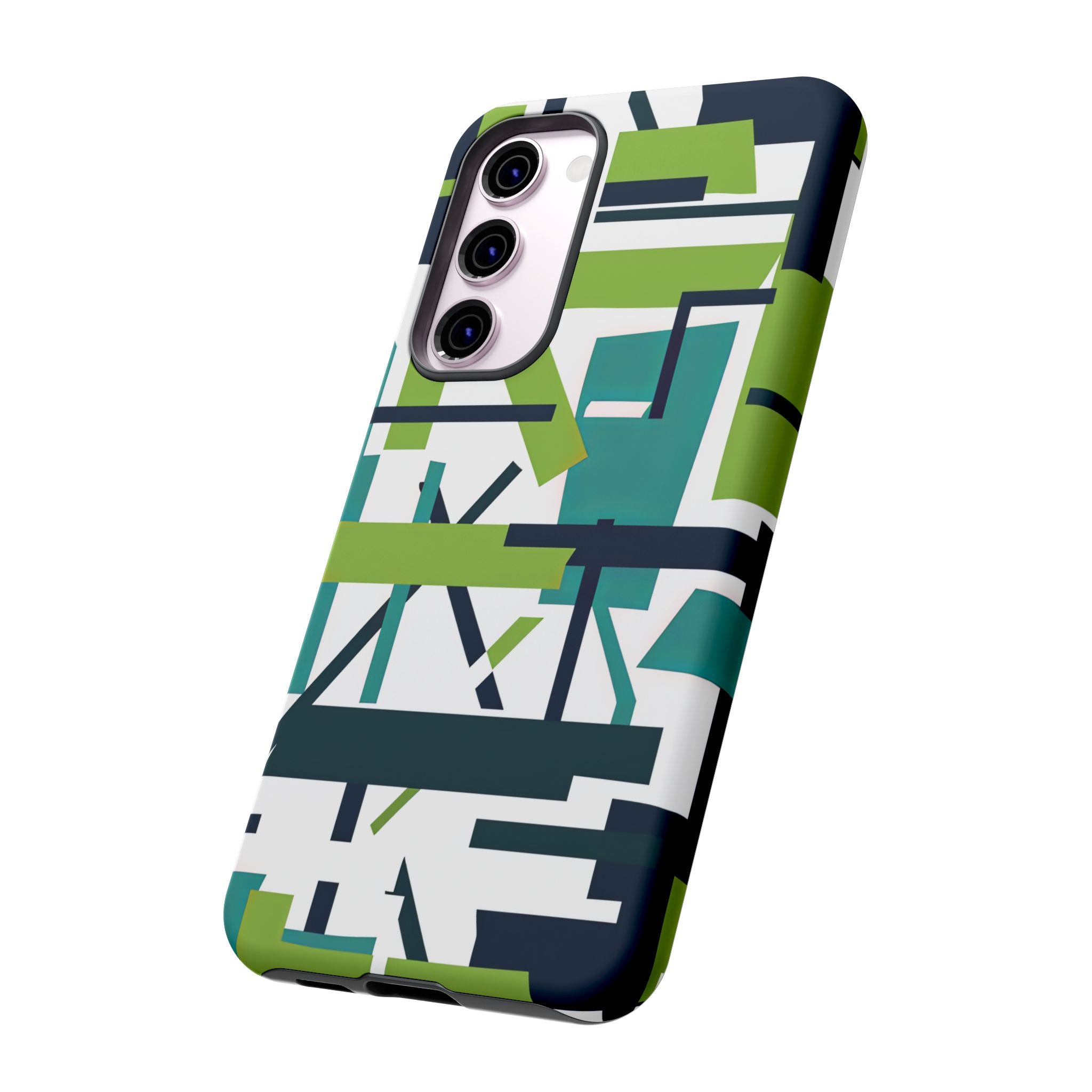 Green Geometry Glide Samsung S23 - Tough Phone Case