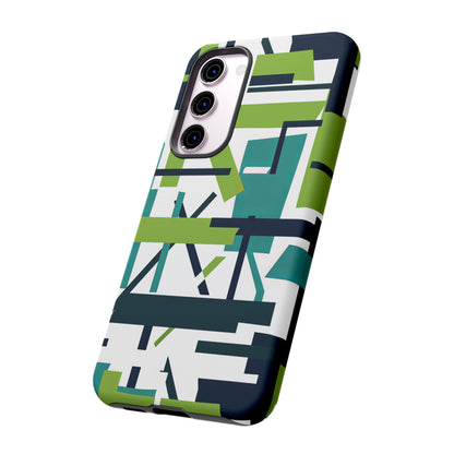 Green Geometry Glide Samsung S23 - Tough Phone Case