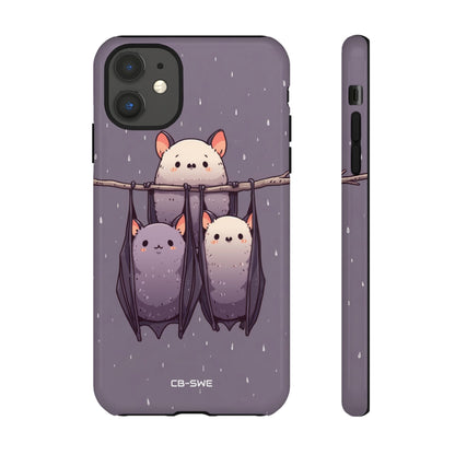 Bats Hang Playfully - iPhone Case
