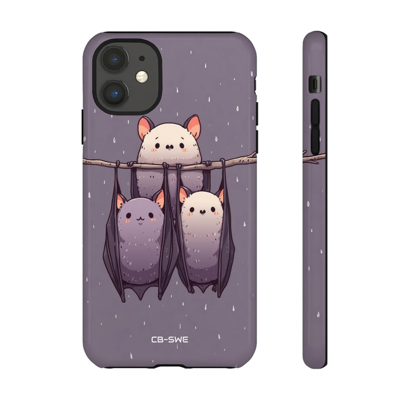 Bats Hang Playfully - iPhone Case