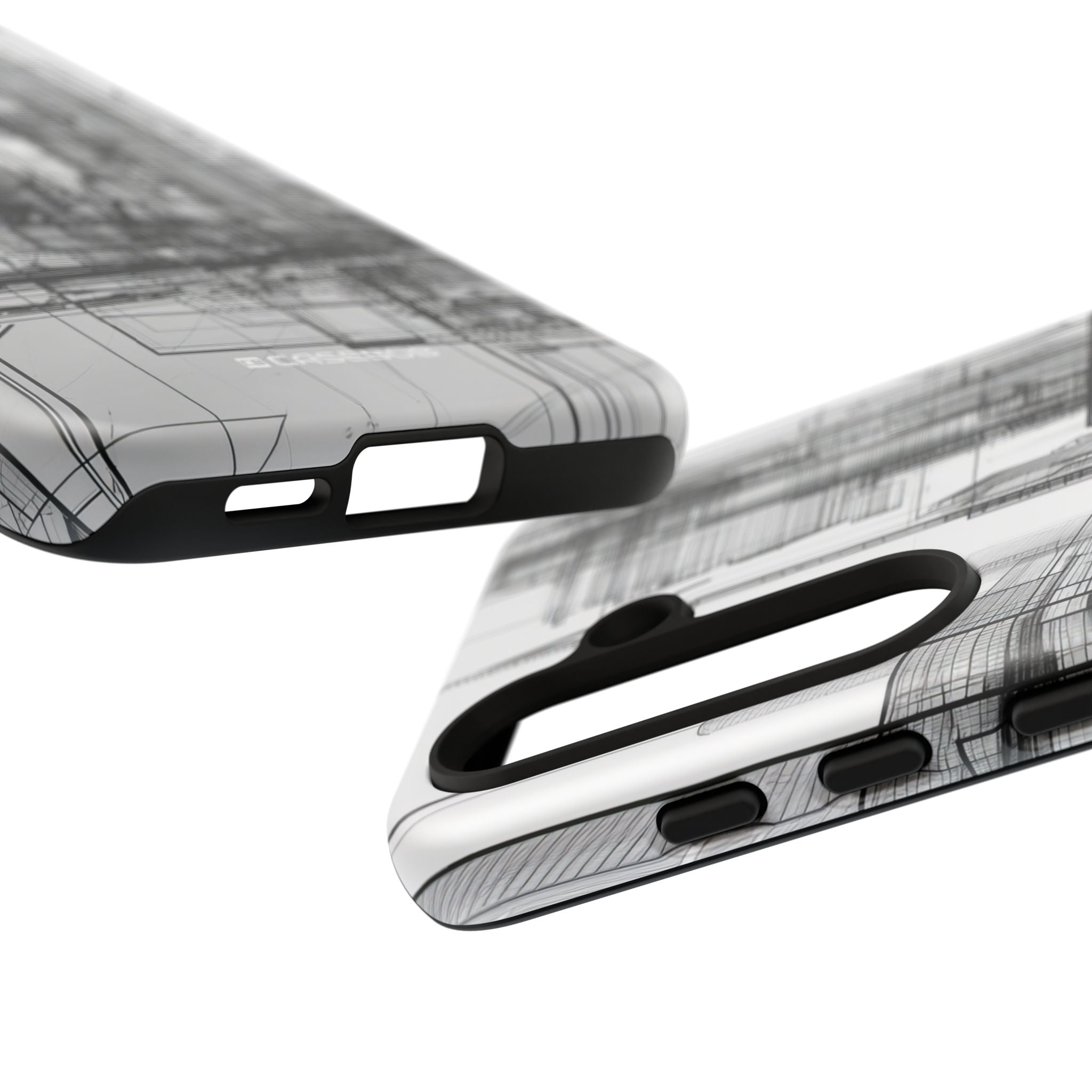 Urban Complexity: Black Lines Design - For Samsung S24