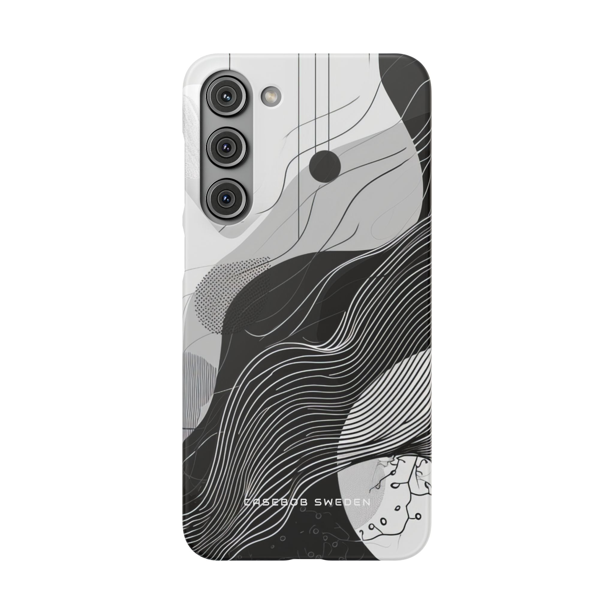 Fluid Rhythms: Monochrome Line Flow Samsung S23 - Slim Phone Case