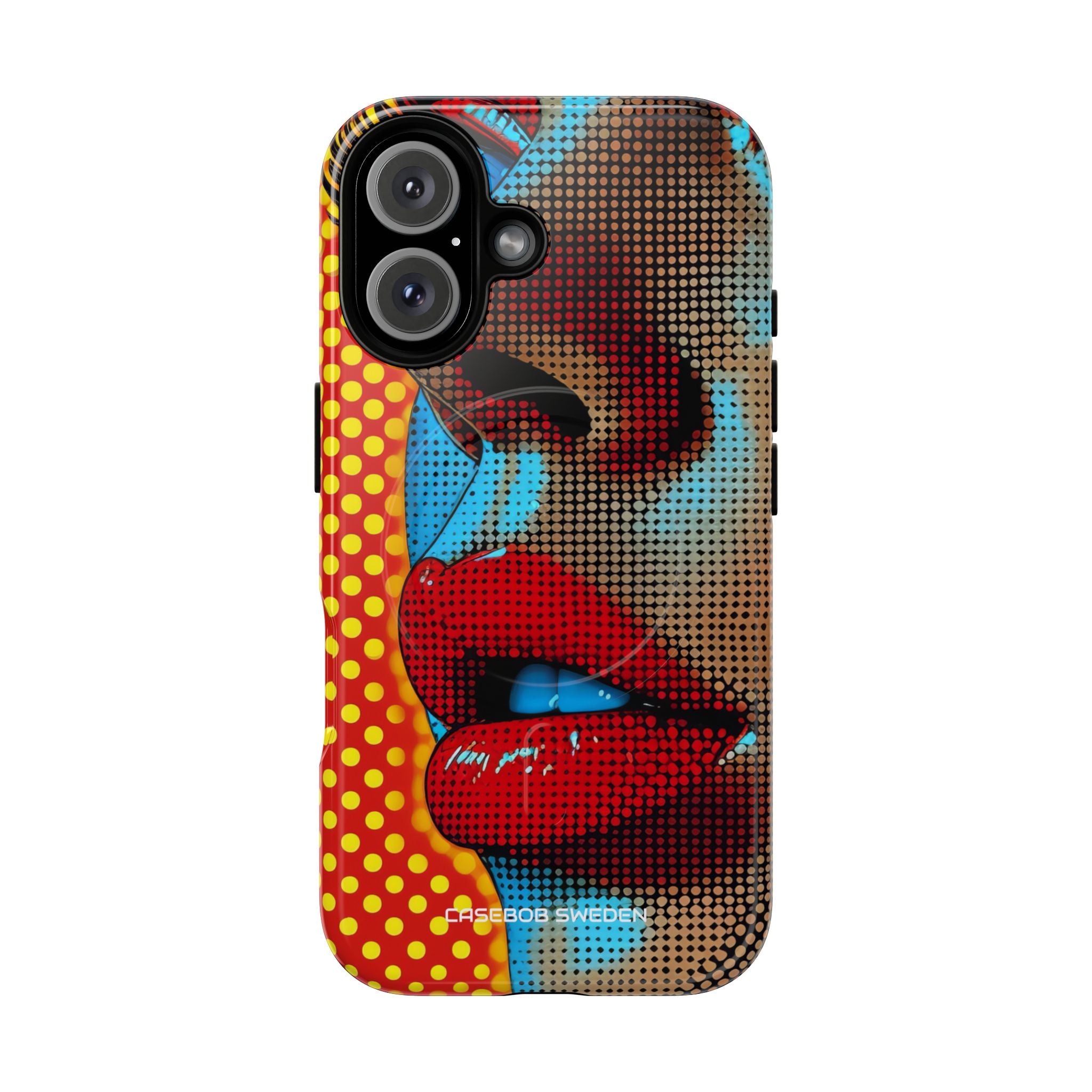 Yellow Red Pop Art Portrait - Tough + MagSafe® iPhone 16 Phone Case