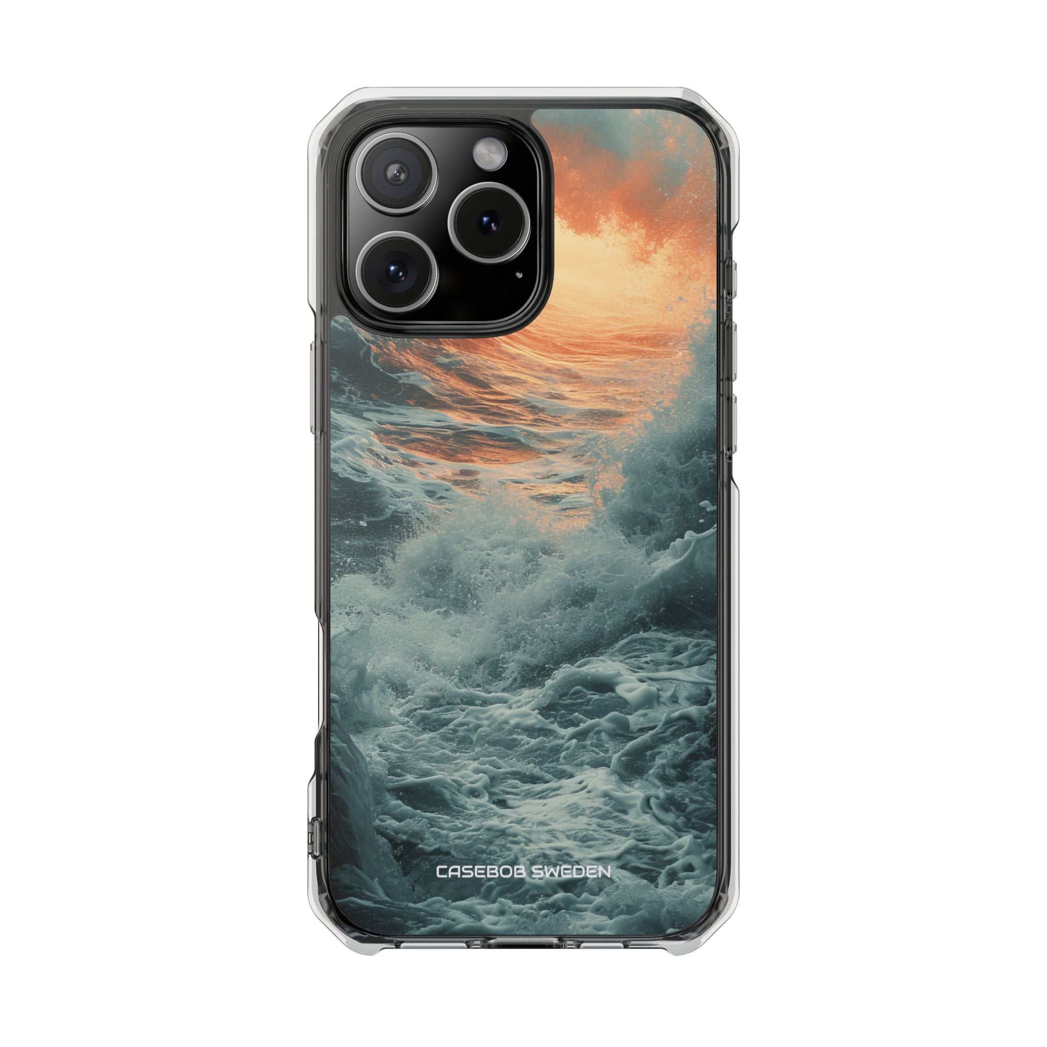 Fiery Wave Power - Clear Impact iPhone 16 Phone Case