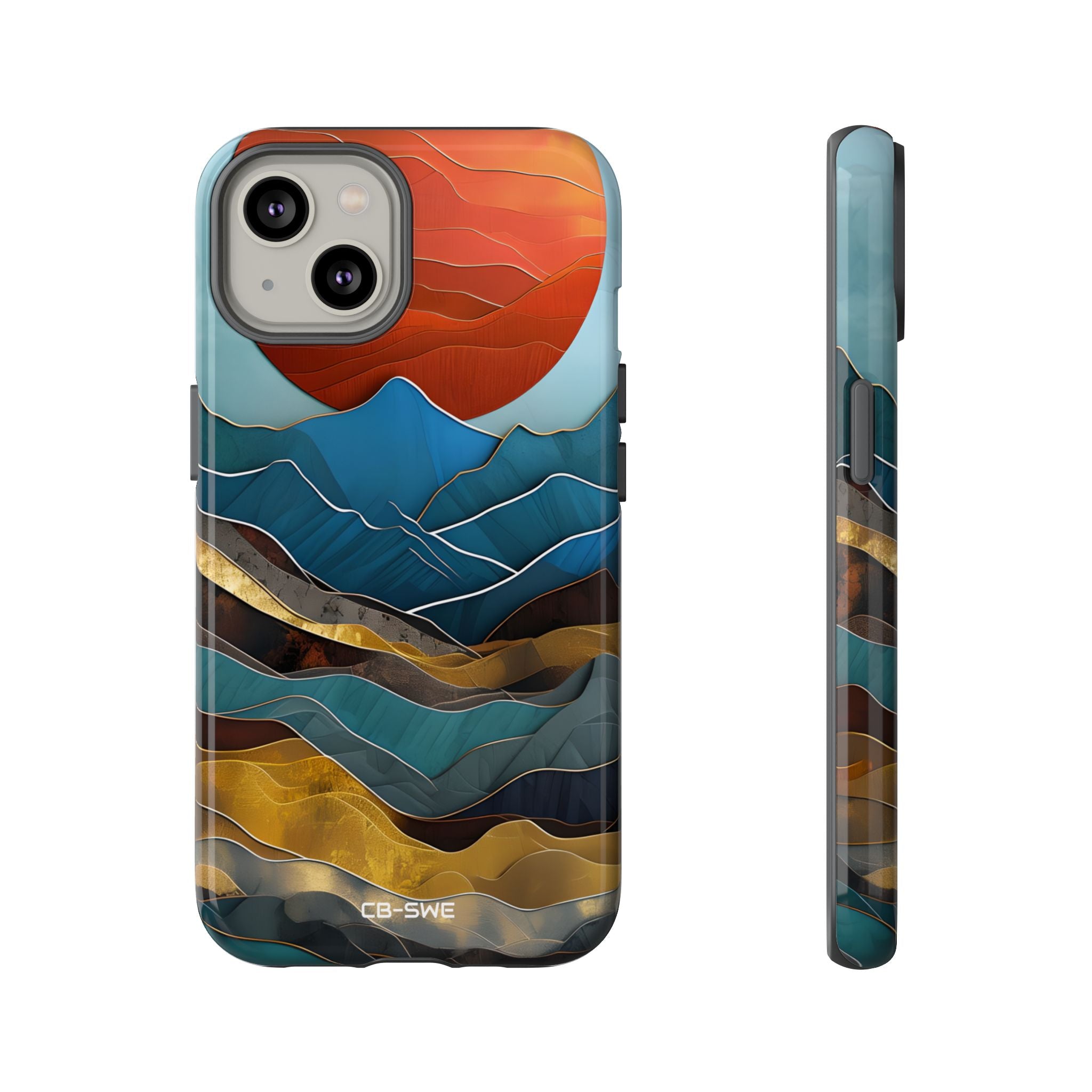 Sunset Geometry Waves - iPhone Case