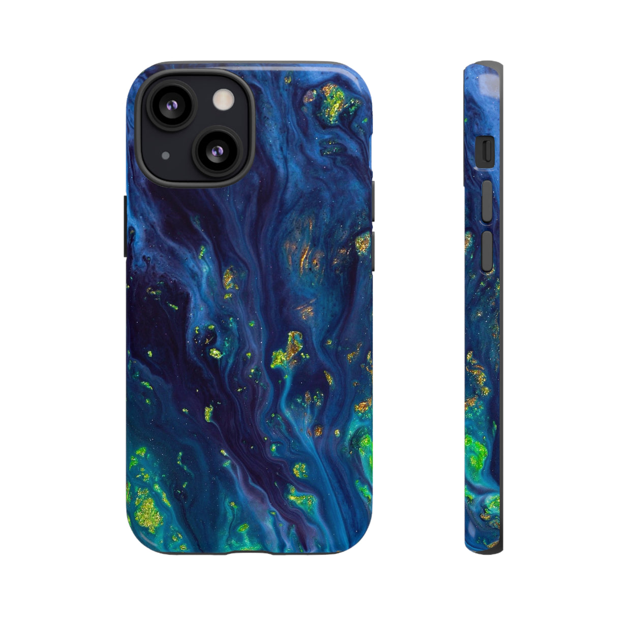 Green Opal Ink Art iPhone Case (Protective) iPhone 13 Mini Glossy Phone Case