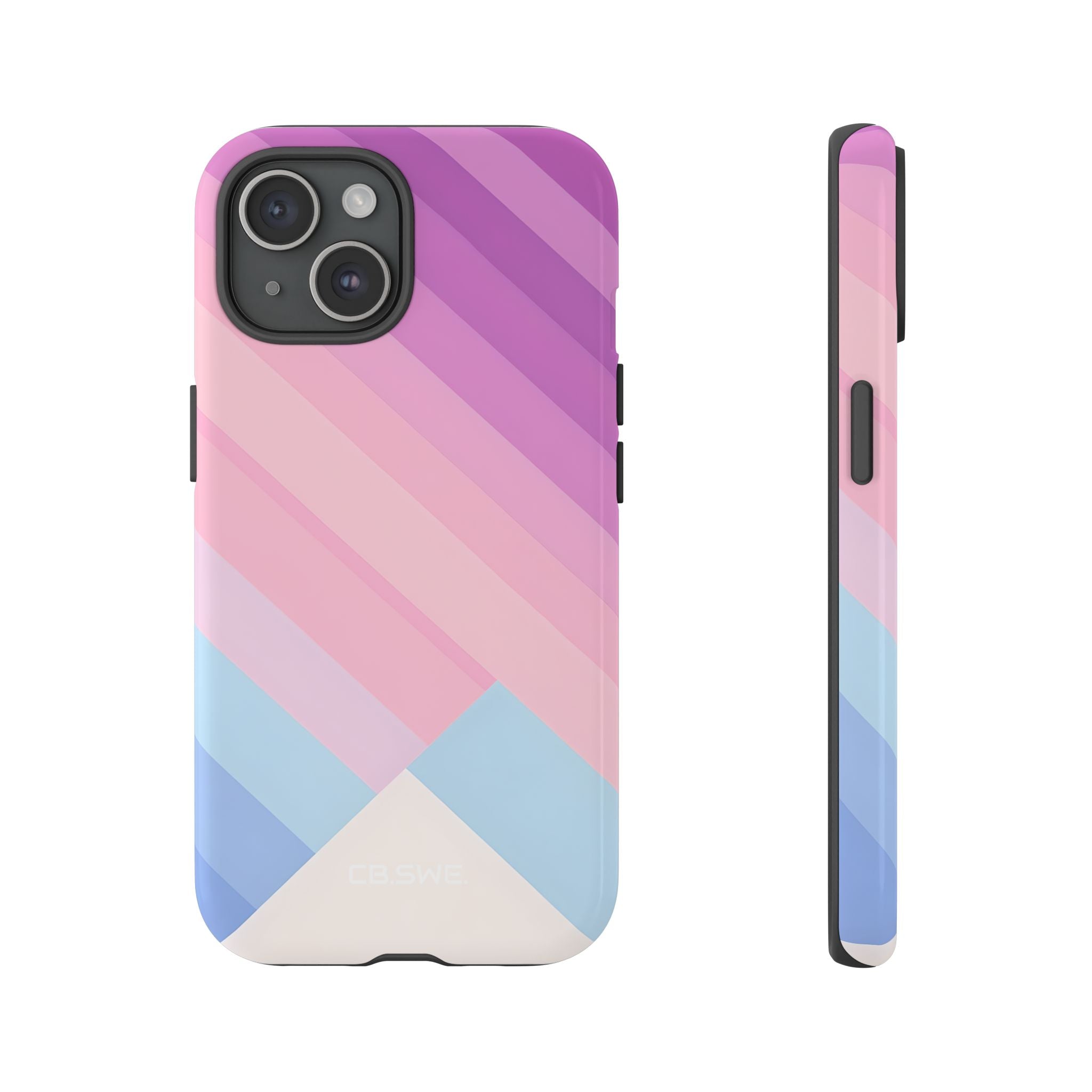 Pink Blue Gradient Layers iPhone 15 - Tough