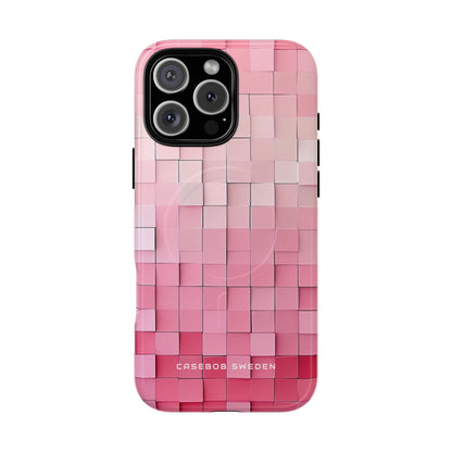 iPhone 16 Tough+ Handyhülle mit Mosaik-Muster in Rosa