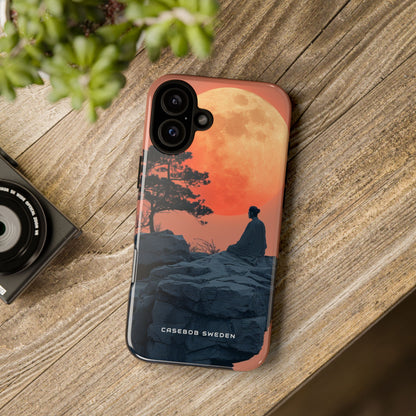 Zen Tranquility Under a Red Moon iPhone 16 - Tough Phone Case