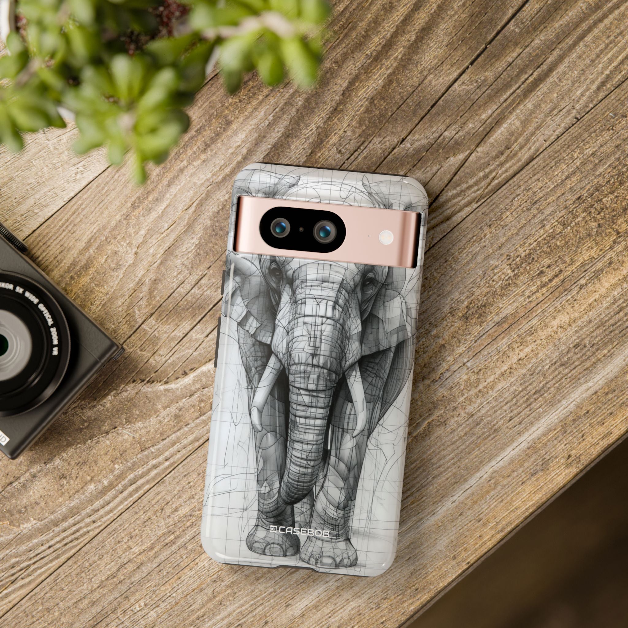 Geometric Elegance: Elephant Reimagined - for Google Pixel 8