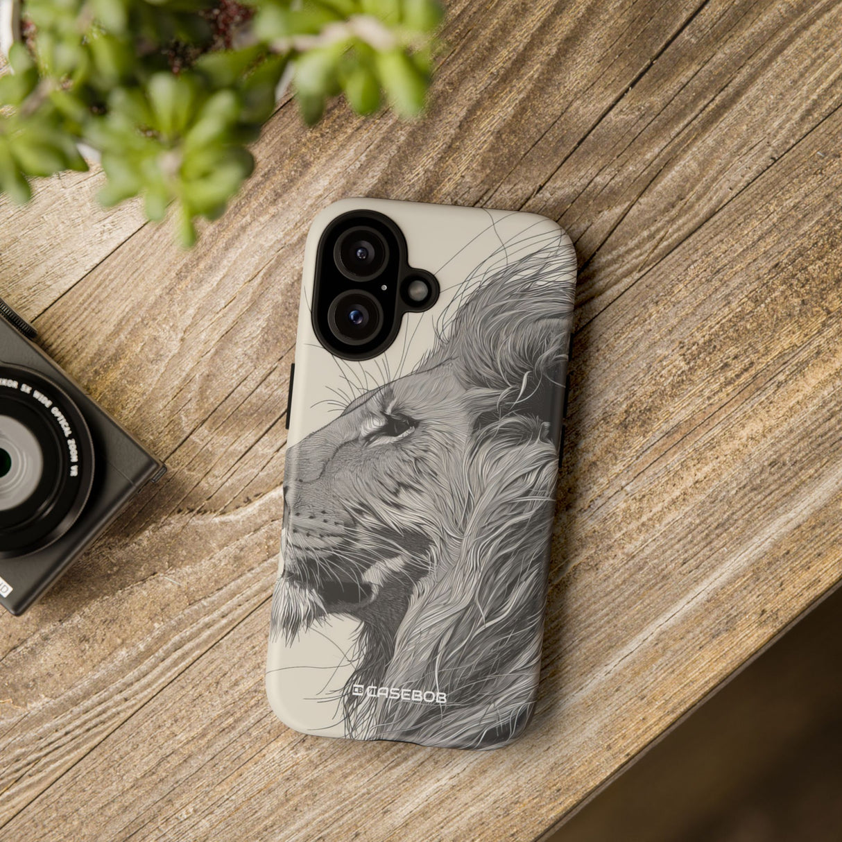 Majestic Lion: Grayscale Elegance - for iPhone 16