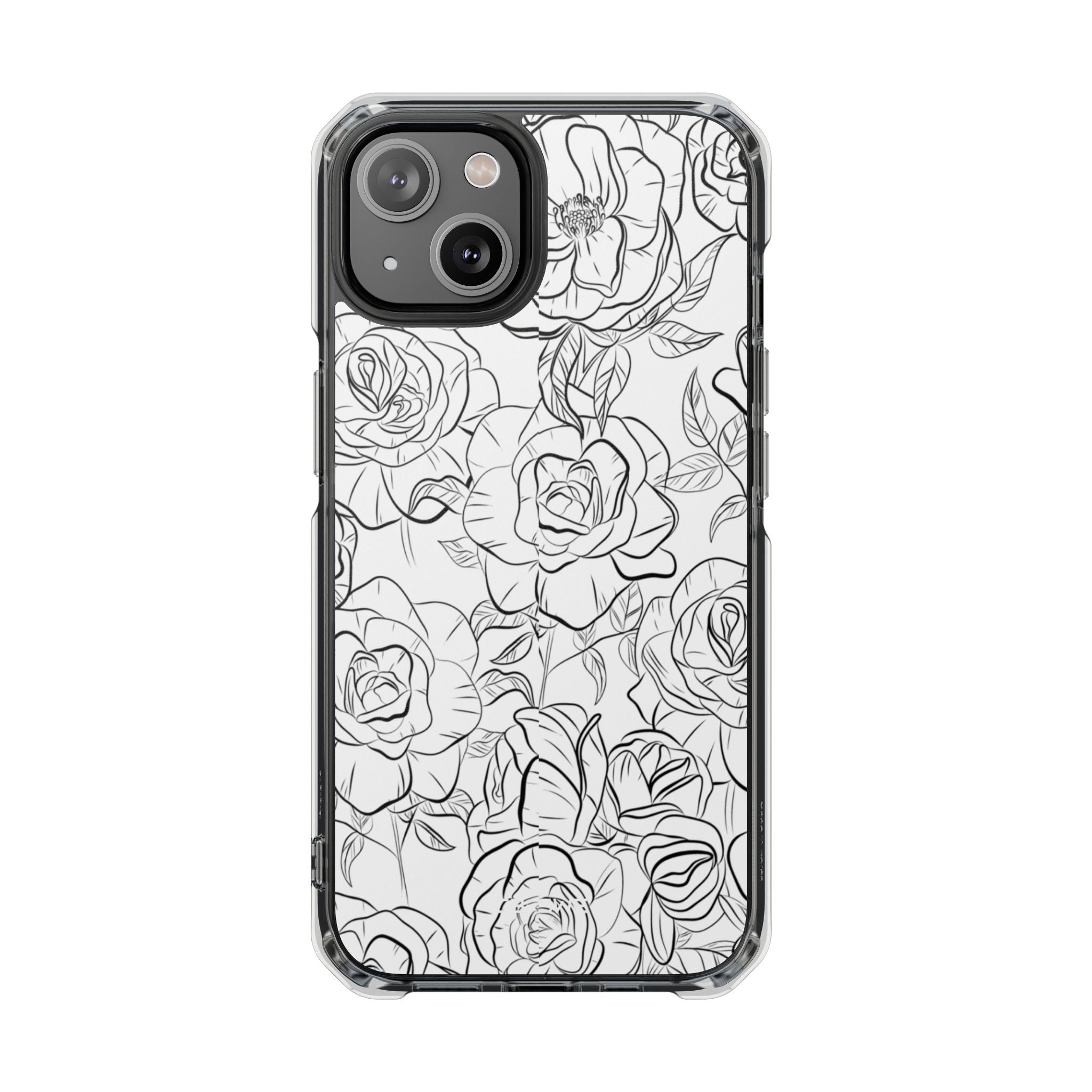Intricate Rose Sketches iPhone Case - Impact