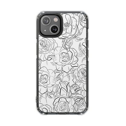 Intricate Rose Sketches iPhone Case - Impact