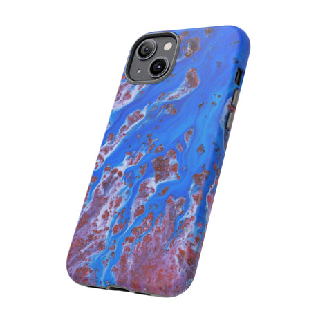 Bright Blue Ink Art iPhone Case (Protective) Phone Case