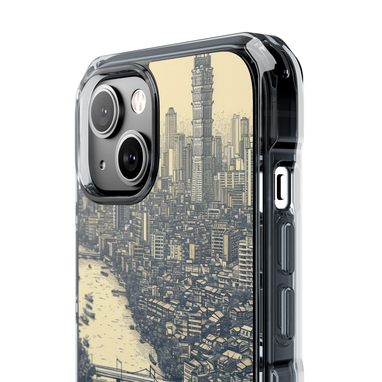 Nostalgic Metropolis - Phone Case for iPhone (Clear Impact - Magnetic)