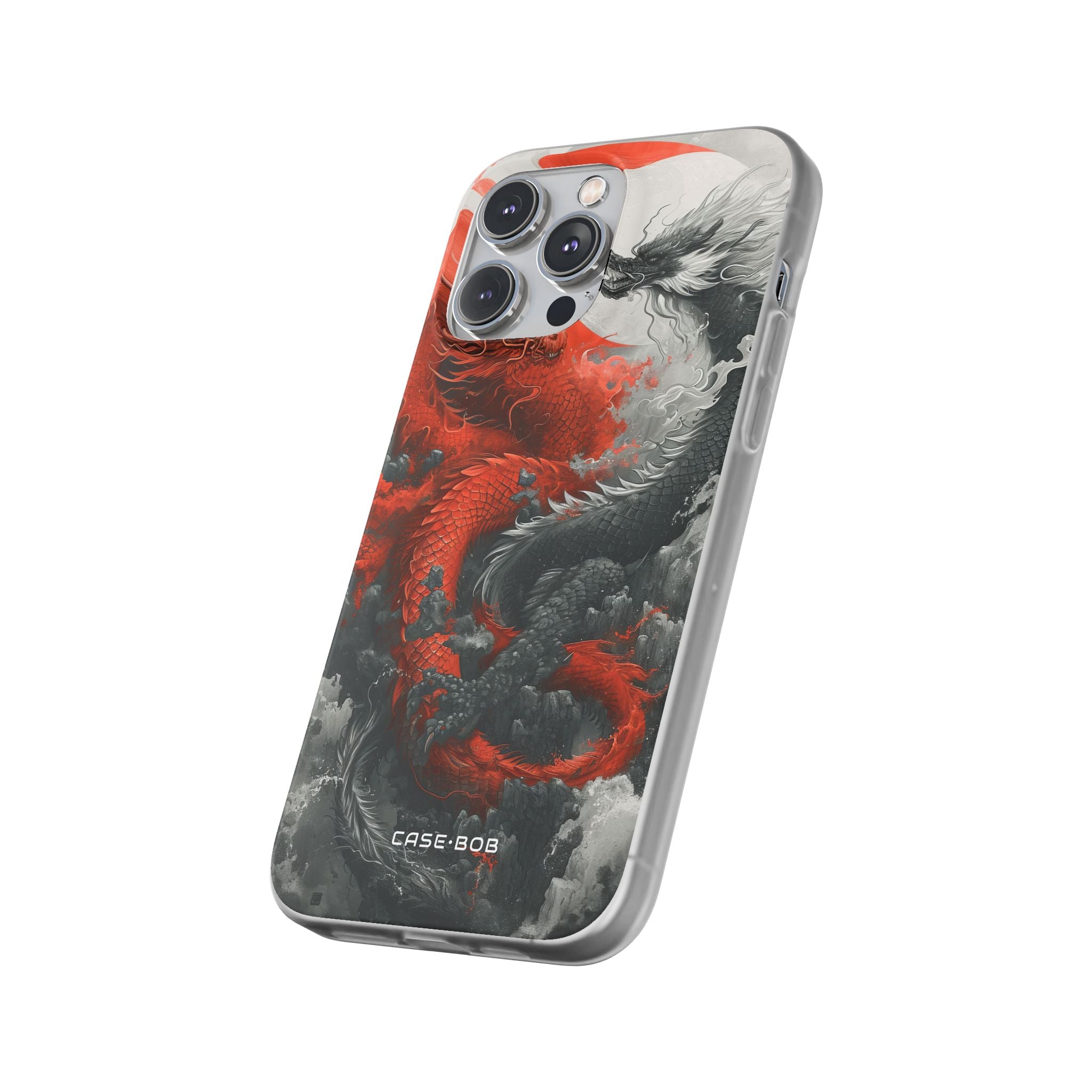 Twin Dragons Crimson iPhone 14 Pro Max Case - Soft