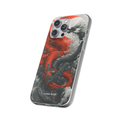 Twin Dragons Crimson iPhone 14 Pro Max Case - Soft