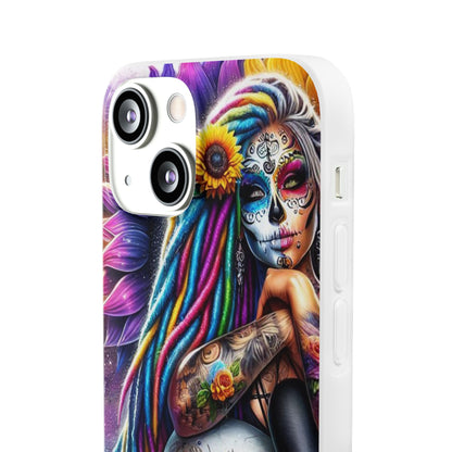 Sunflower Skull Glow iPhone 13 mini Case - Soft