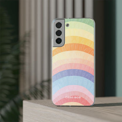 Pastel Rainbow Bands Samsung S22 Plus Case - Soft