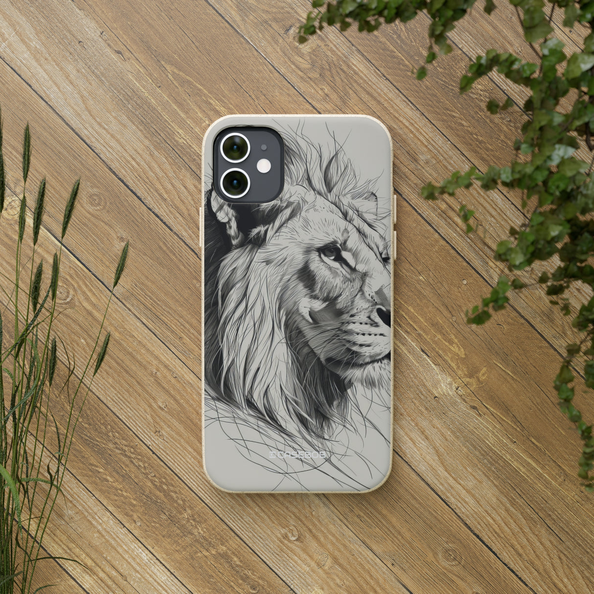 Majestic Linework Lion | Biodegradable Phone Case