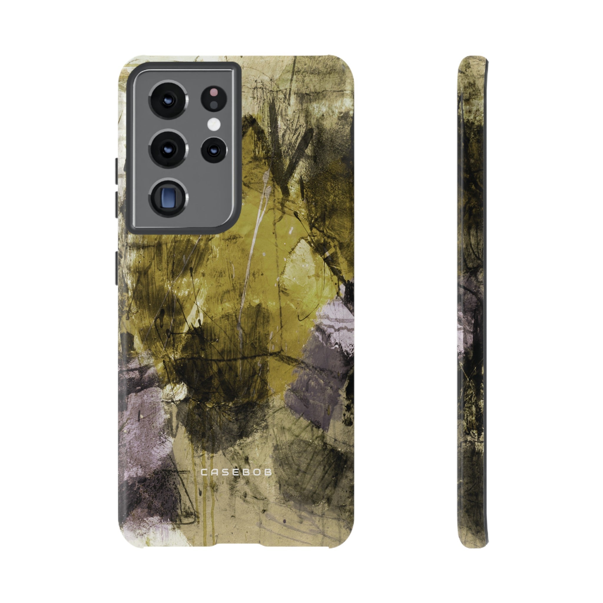 Yellow Grunge Art Phone Case - Protective Phone Case