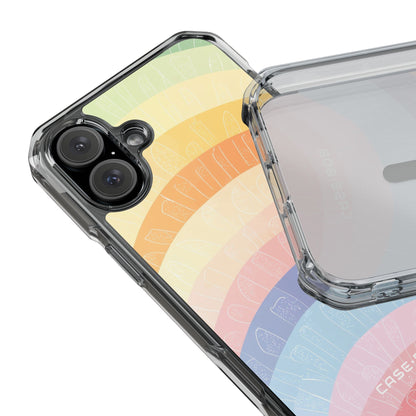 Pastel Rainbow Bands iPhone 16 Plus Case - Impact
