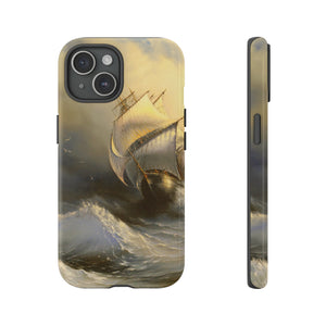 Oil painting - Ancient sailing vessel - Protective Phone Case