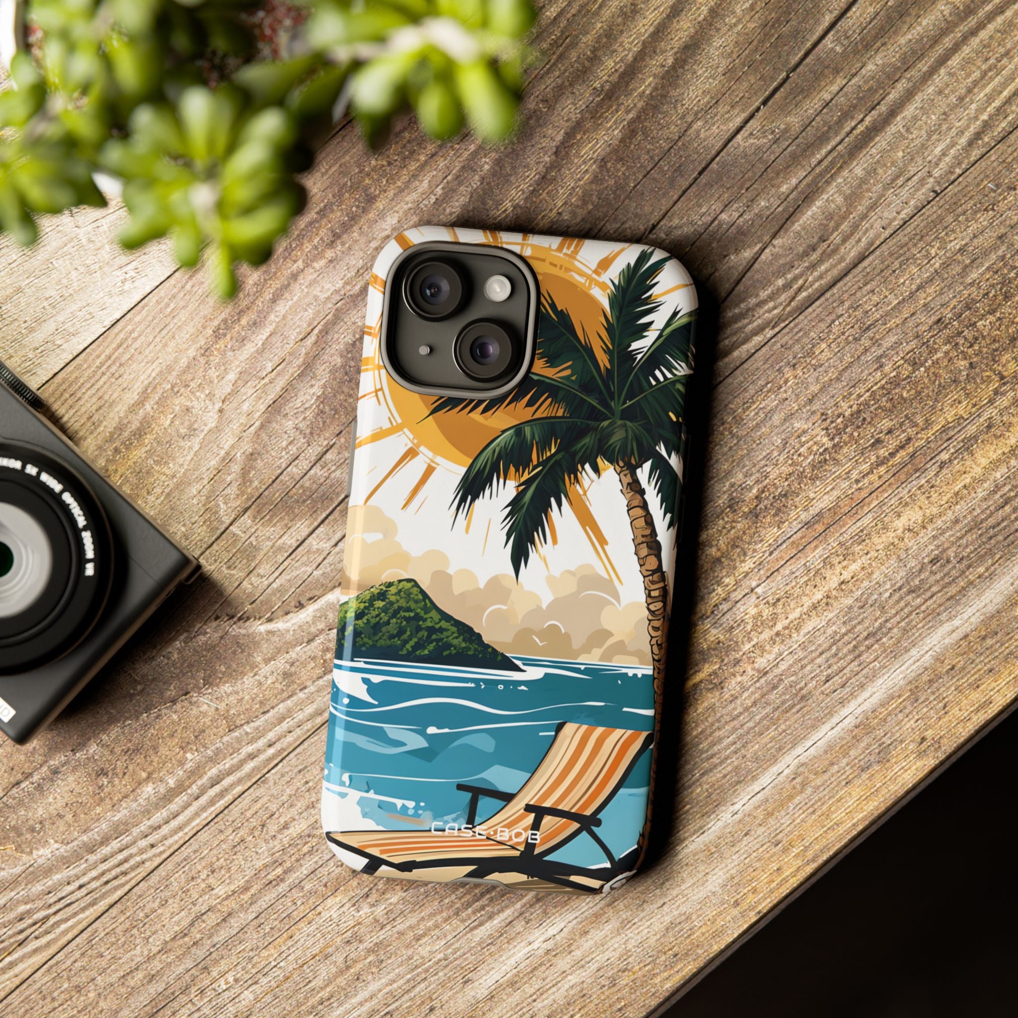 Sunny Palm Breeze iPhone 15 Case - Tough