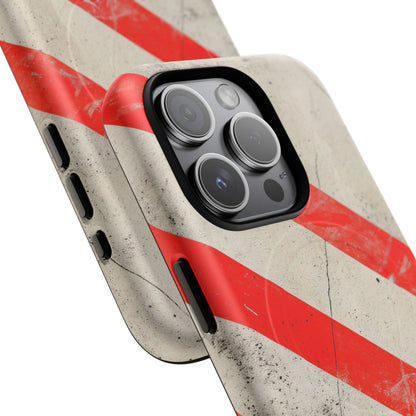 Striker Crimson Stripes iPhone 15 | Tough+ Phone Case