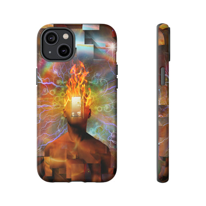 Man with burning mind - Protective Phone Case