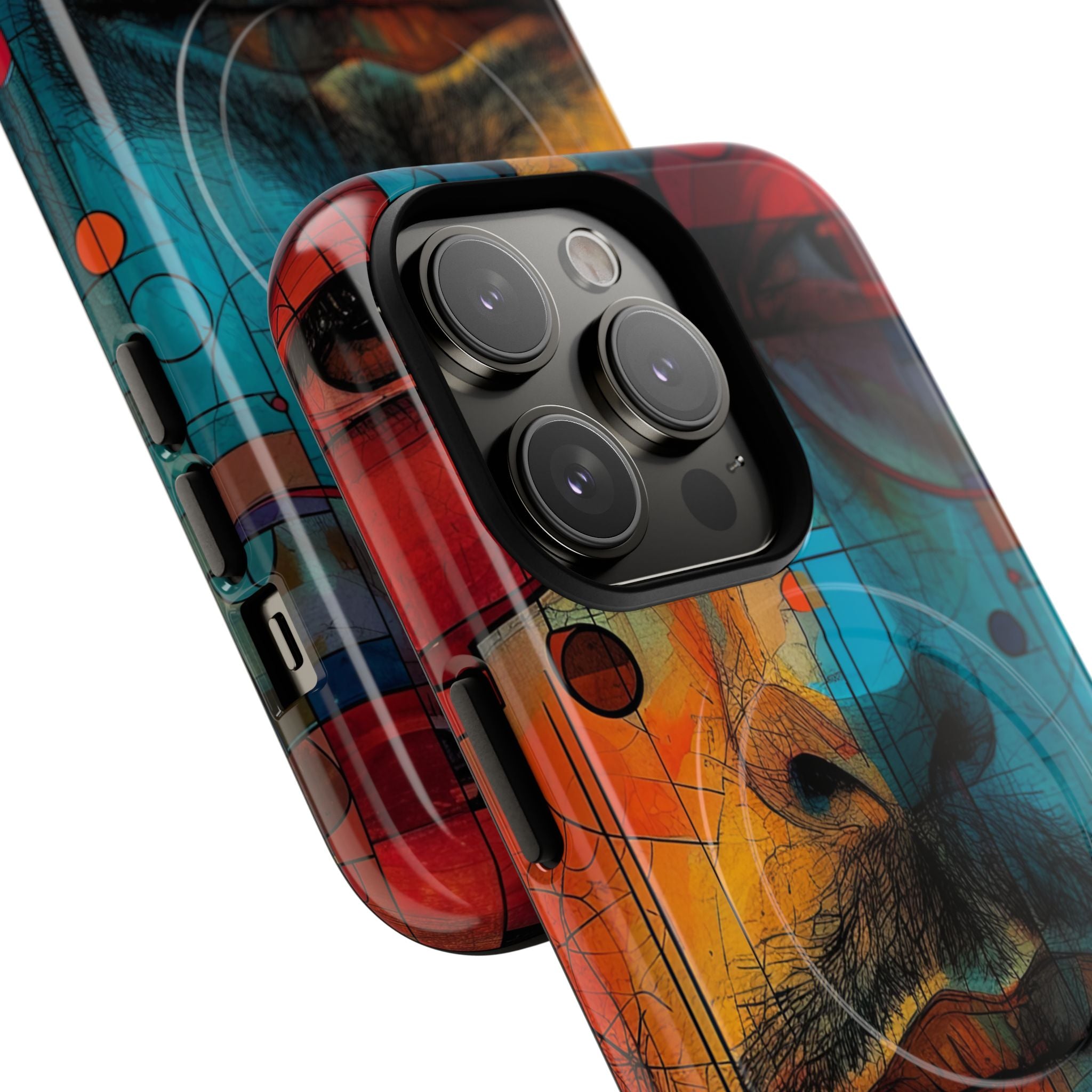 Cubistische Bril Gezicht iPhone 14 - Tough+